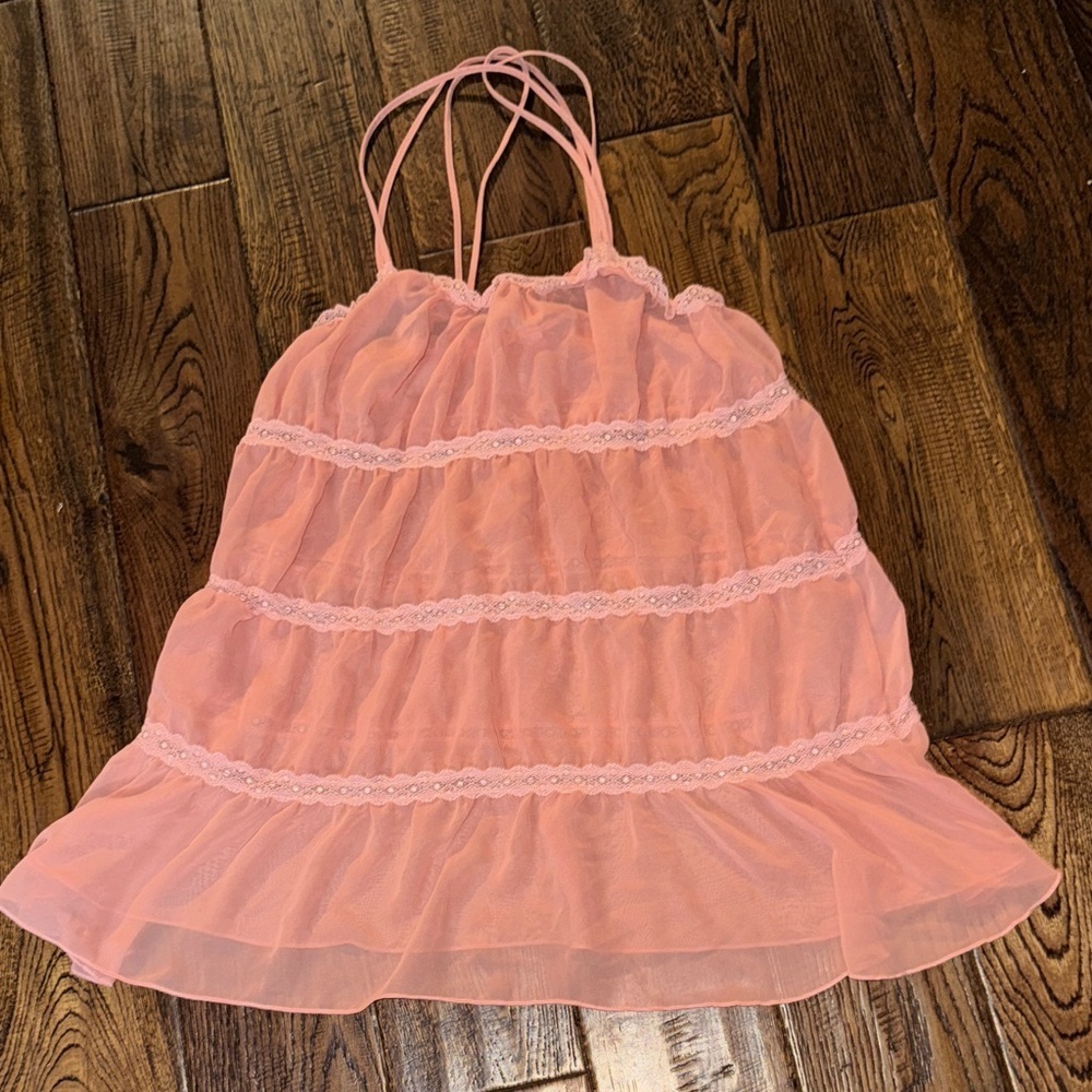 LINDEX Pink Layered Spaghetti Strap Lingerie Size Small 36/38